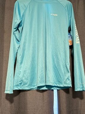 Columbia Long Sleeve Performance Shirt - Aqua Blue